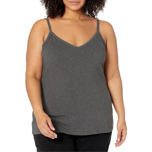 4 Pack Camisole V Neck Tank Top Basic Womens Plus Size 4X Long White Black Gray - Picture 2 of 4